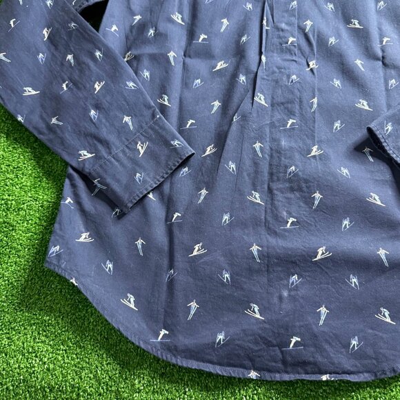 American Eagle Long Sleeve Button Down Seriously Soft Blue Skier Shirt Size S - Picture 10 of 11
